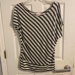 Gray and White Striped Shirt